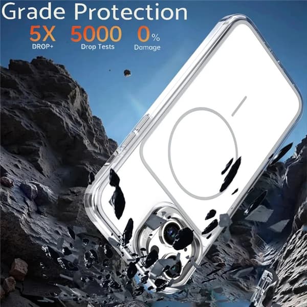 Mobilskal till iPhone 15 Plus MagSafe Lens Kickstand med Handrem - Vit Vit
