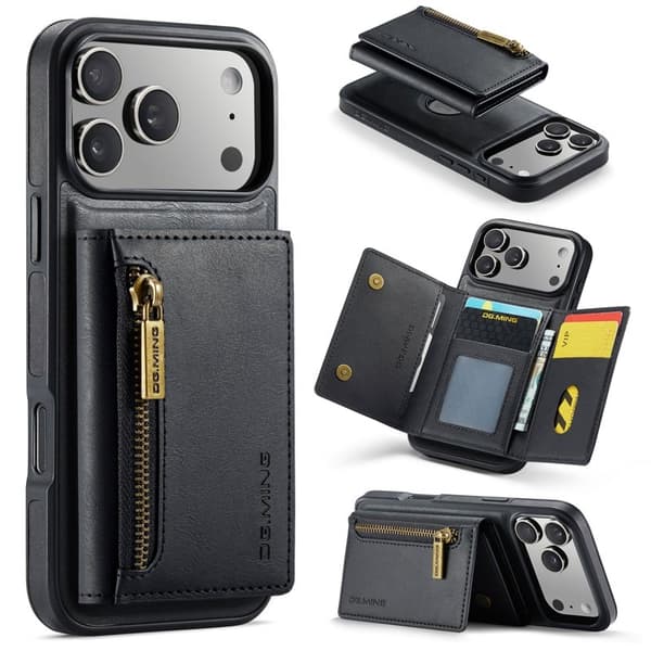 DG.MING M5 Series Mobilskal till iPhone 17 Pro Magnetiskt Konstläder Svart