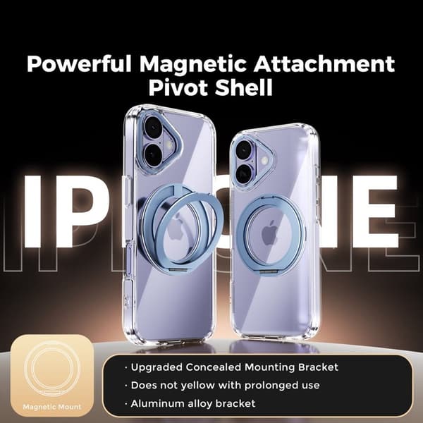 ABEEL Q-LUCK Mobilskal till iPhone 17 med Kickstand Shockproof - Blå