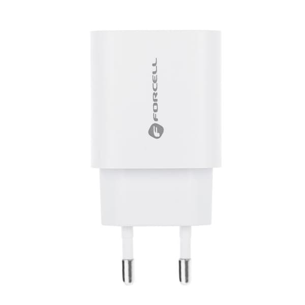 Forcell Vægoplader USB-C/USB-A 30W - Hvid Vit