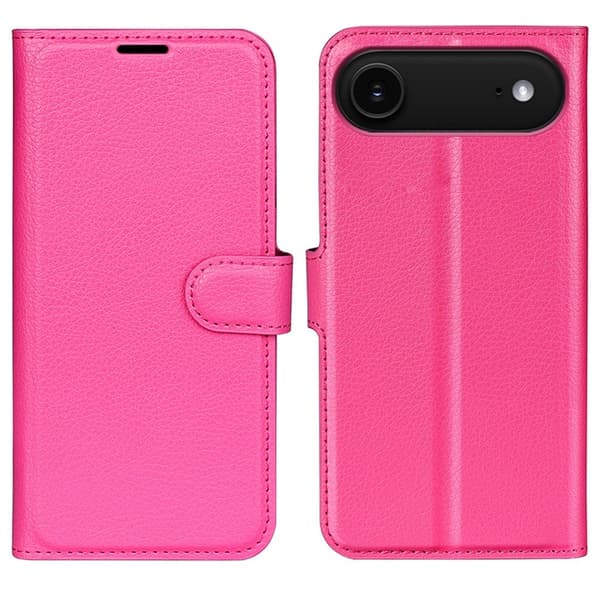 AMORUS iPhone Air Konstläder Plånboksfodral Flipstativ Litchi - Rosa Rosa