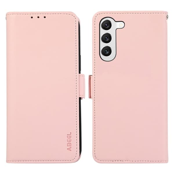 ABEEL Samsung Galaxy S23 Konstläder Plånboksfodral RFID-Skydd Rosa