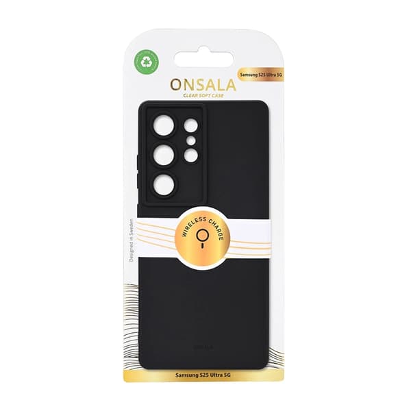 Onsala telefonetui til Galaxy S25 Ultra Silicone Feeling Genanvendt - Sort Black