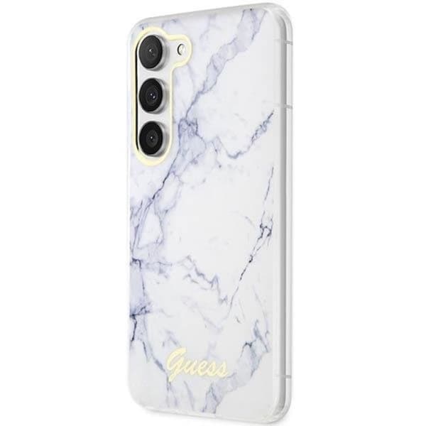 Guess Galaxy S23 Plus Mobilskal Marble - Hvid Vit