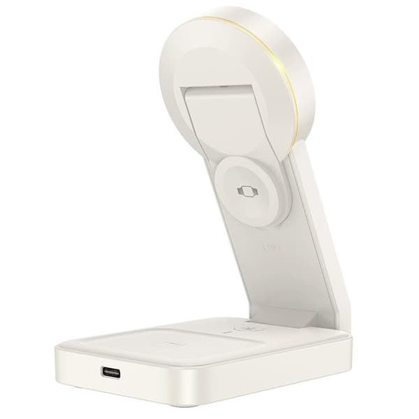 HOCO 3-in-1 Trådlös laddare iPhone - Apple Watch - Airpods - Vit Vit