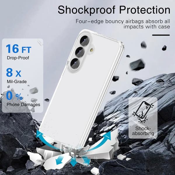 Mobilskal för Samsung Galaxy S26 Plus PC + TPU Stöttålig - Transparent