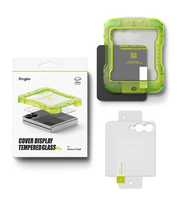 [2-Pack] Ringke Galaxy Z Flip 8 Härdat Glas Skärmskydd Display Pro - Clear