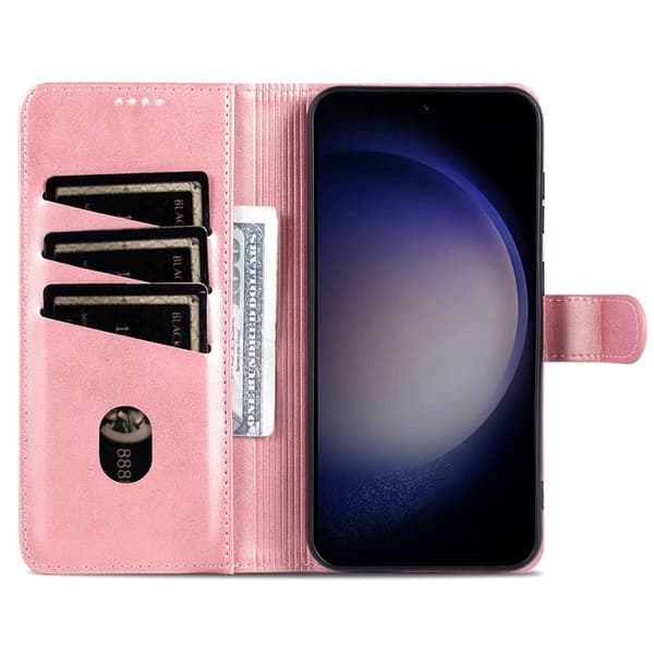 AZNS Samsung Galaxy S24 FE Plånboksfodral Konstläder - Roséguld