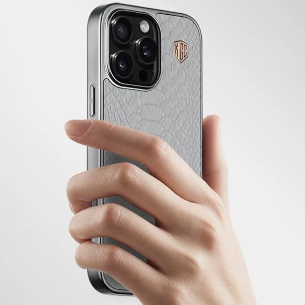 KIGC Mobilskal till iPhone 16 Pro Crocodile Texture - Grå Grå