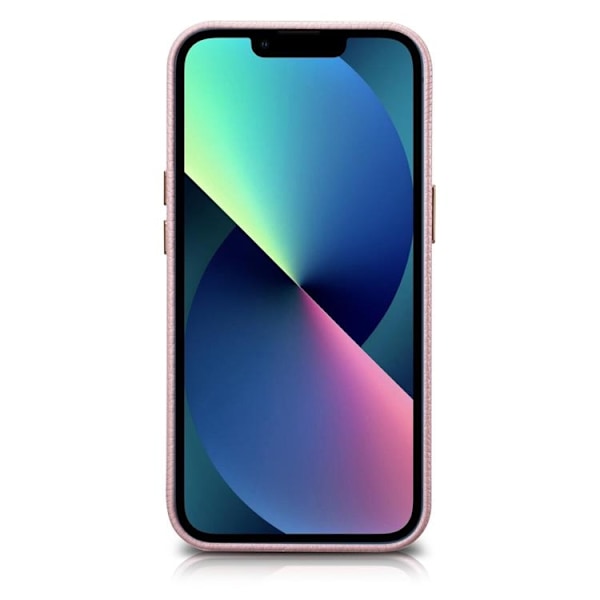 iCarer iPhone 14 Plus Skal Magsafe Äkta Läder Litchi Premium - Rosa