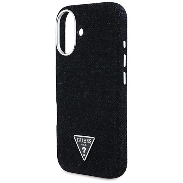 Guess Telefontaske til iPhone 16 MagSafe Denim Triangle Logo - Sort