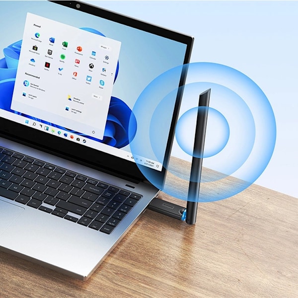 Baseus USB network card 650Mb/s 5 GHz - Svart Svart