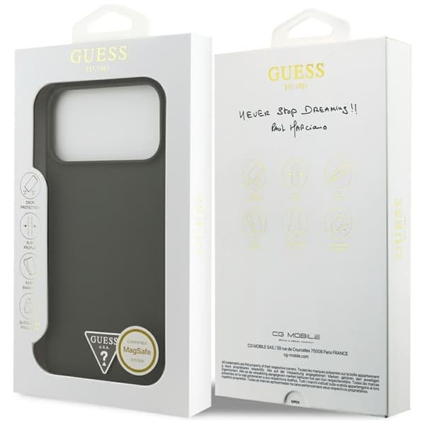 Guess Mobilskal till iPhone 17 Pro Max MagSafe Silikon Triangle Logo - Khaki Grön