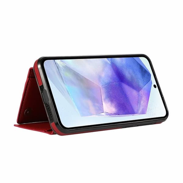 Plånboksfodral för Samsung Galaxy S26 Plus Konstläder Kickstand - Röd