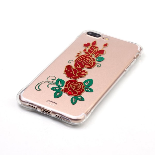 TPU Mobilskal till iPhone 7 Plus - Röda Rosor Röd