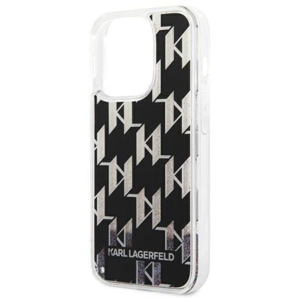 Karl Lagerfeld iPhone 14 Pro Skal Liquid Glitter Monogram - Svart Svart