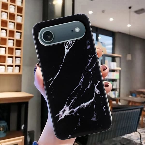 Mobilskal till iPhone Air Marble Pattern Painted TPU - Svart Svart