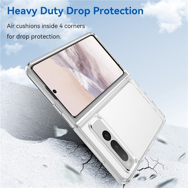 Google Pixel Fold Mobilskal Anti-Scratch TPU + Acrylic - Transparent