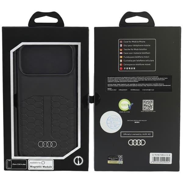 Audi Mobilskal För iPhone 18 Pro Max/17 Pro Max Magsafe Läder - Svart