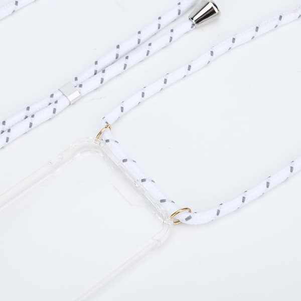 Boom Halsbandsrem Rope - White Stripes Cord Vit
