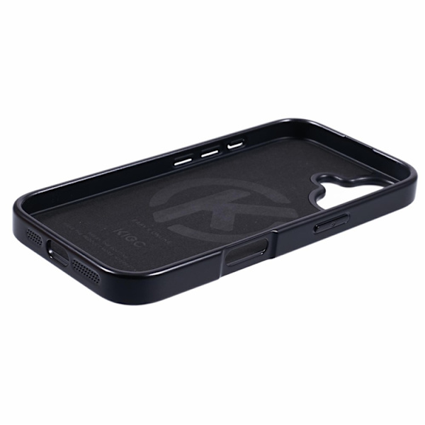 KIGC Mobilskal till iPhone 16 Electroplating PC + TPU + PU Svart