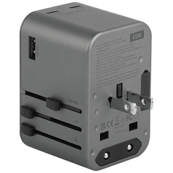 Energea Reseladdare 65W 2xUSB-C 1xUSB-A PD-PPS-QC 3.0 Grå