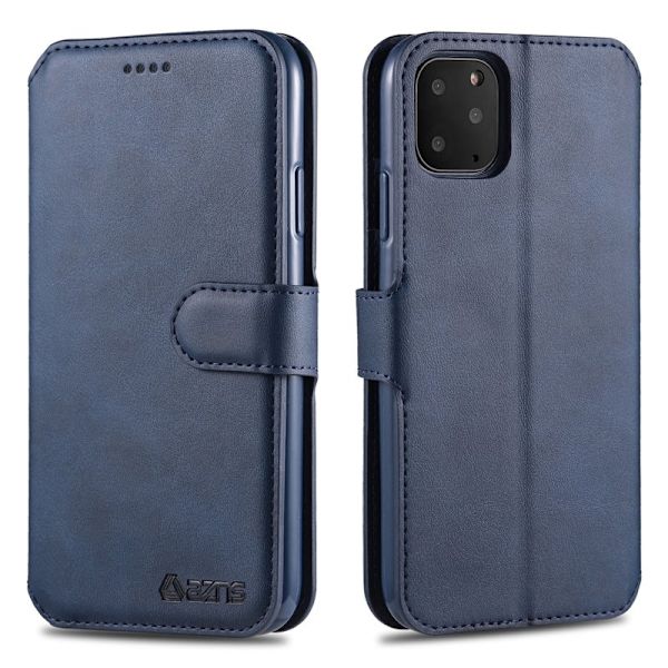AZNS Leather Stand Konstläder Plånboksfodral för iPhone 12 Pro - Blå