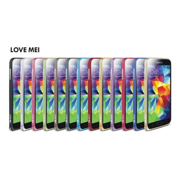 LOVE MEI 0,7mm Metal Bumper till Samsung Galaxy S5 (Rosa) Rosa