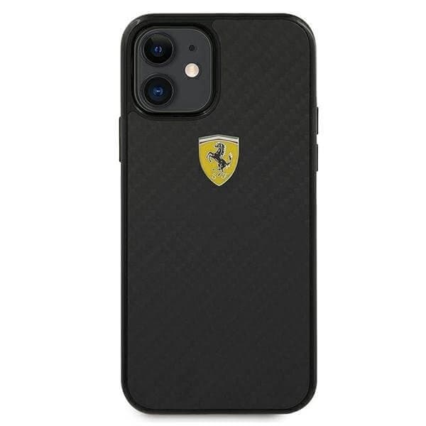 Ferrari Case skal iPhone 12 mini 5,4" OnTrack Real Carbon Musta Black