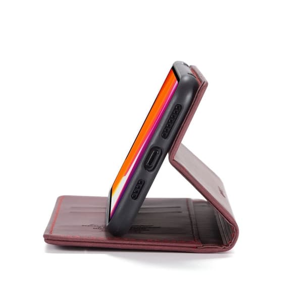 CASEME 013 Flip Leather Plånboksfodral för iPhone 11 Pro Max - Vinröd