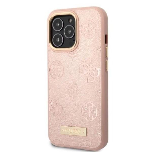 Guess iPhone 13 Pro Skal MagSafe Peony Logo Plate - Rosa