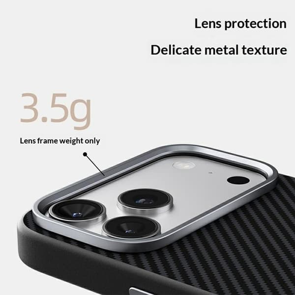 ABEEL Mobilskal till iPhone 17 Pro MagSafe Carbon Fiber Texture Svart