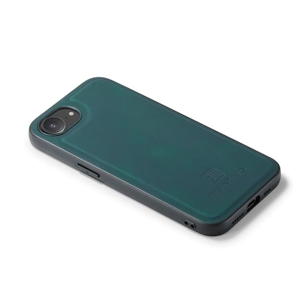 DG.MING Mobilskal till iPhone 16e PU Läder PC + TPU Hybrid Grön