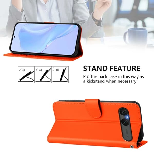 Sony Xperia 10 VII Plånboksfodral Solid Color Konstläder - Orange Orange