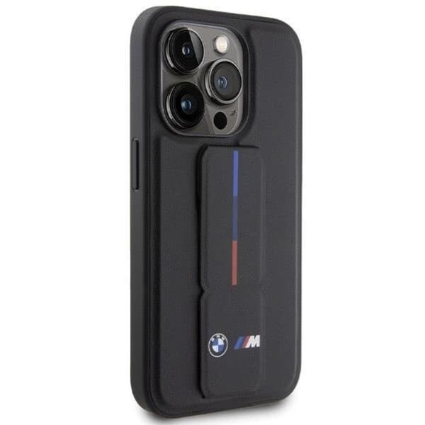 BMW telefontaske til iPhone 15 Pro Max Grip Hot Stamp - Sort Black