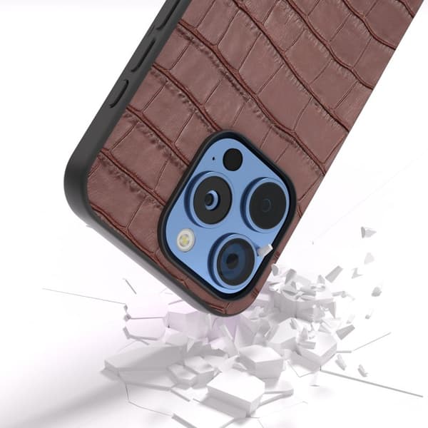 ABEEL Mobilskal till iPhone 16 Pro i Äkta Läder + PC + TPU - Brun