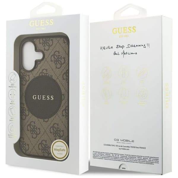 Guess Mobilskal till iPhone 17 MagSafe 4G Circle Classic Logo - Brun Brun