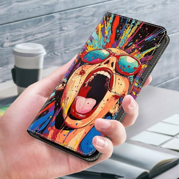 Samsung Galaxy A57 Plånboksfodral Konstläder Mönstertryck - Graffiti Scream