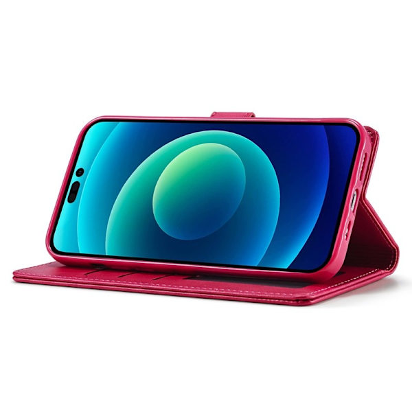 LC.IMEEKE iPhone 15 Plånboksfodral Drop Resistant Konstläder - Rosa