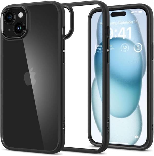 Spigen iPhone 15 Mobilskal Ultra Hybrid - Mat Sort Svart