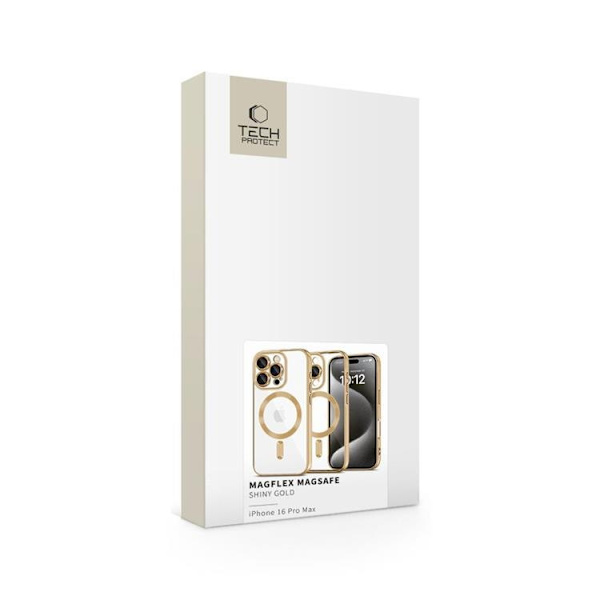 Tech-Protect Mobilskal till iPhone 16 Pro Max Magsafe Magflex - Shiny Guld Guld