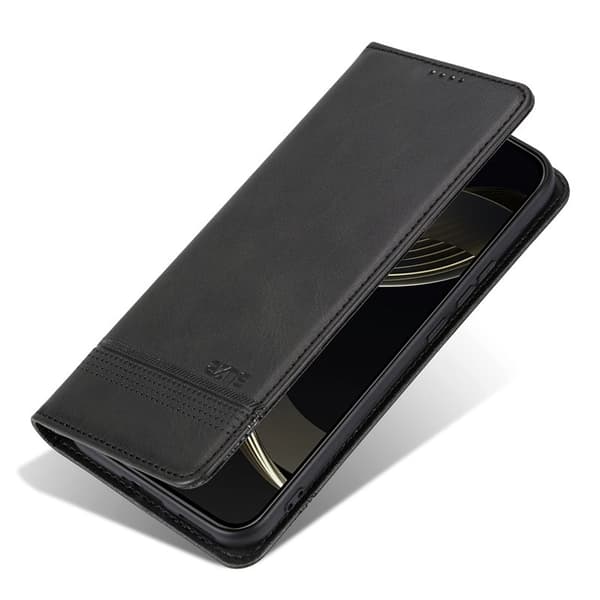 AZNS Samsung Galaxy S25 Plånboksfodral Konstläder - Svart