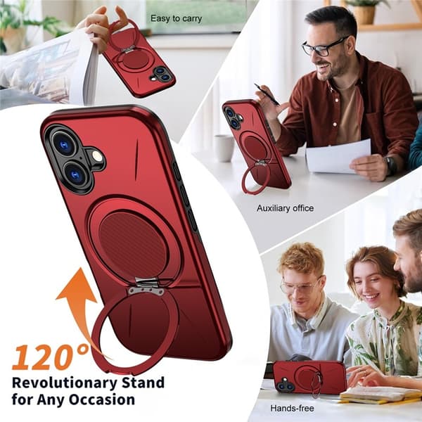 Mobilskal till iPhone 17 MagSafe Rotating Kickstand - Röd Röd