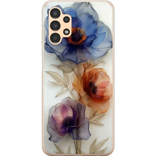 Telefontaske til Samsung Galaxy A13 med silkeblomster