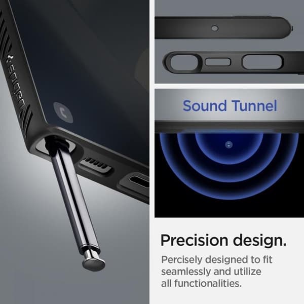 Spigen Liquid Air -kuori Galaxy S22 Ultra - Mattamusta Black