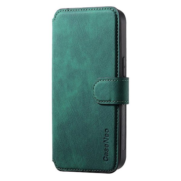 CASENEO iPhone 14 Plus Plånboksfodral Konstläder - Grön