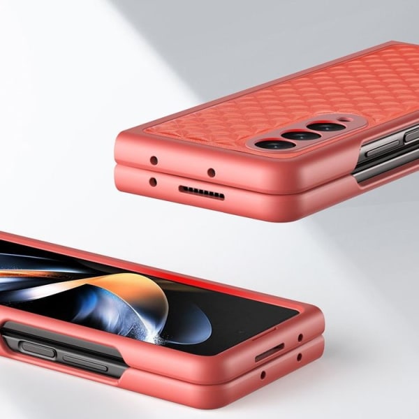 Dux Ducis Galaxy Z Fold 4 matkapuhelinkotelo Venetsian nahkaa - vaaleanpunainen