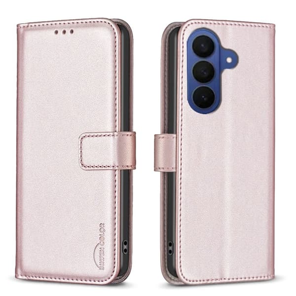BINFEN Samsung Galaxy S26 Pro Plånboksfodral Folio Flip Konstläder - Roséguld