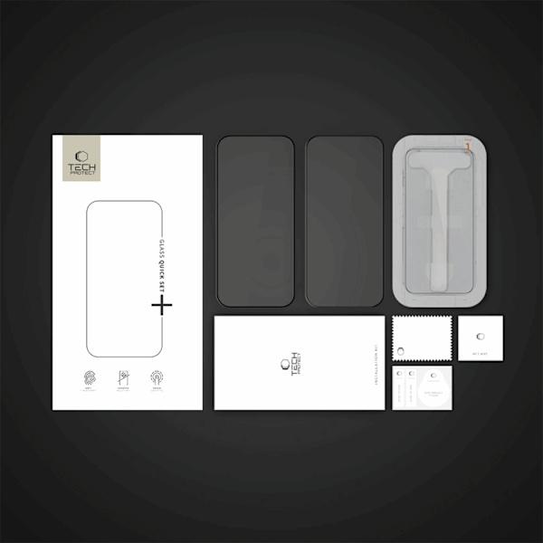 Tech-Protect [2-Pack] iPhone 16 Pro Härdat Glas Skärmskydd Quick Svart
