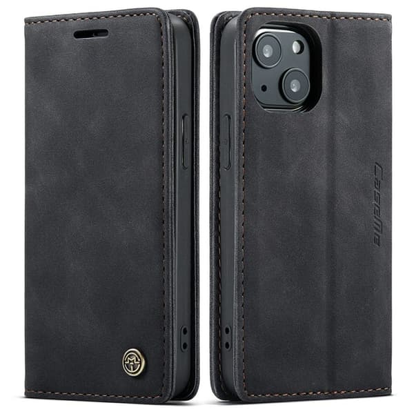 CASEME 013 Plånboksfodral i Konstläder för iPhone 13 - Svart